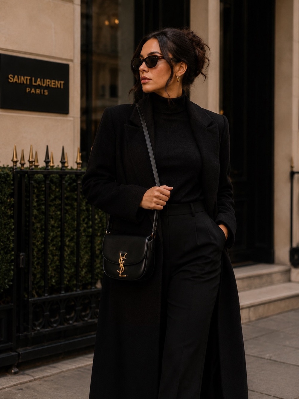 Saint Laurent Black Leather Mini Kaia Crossbody - Picture 7 of 16